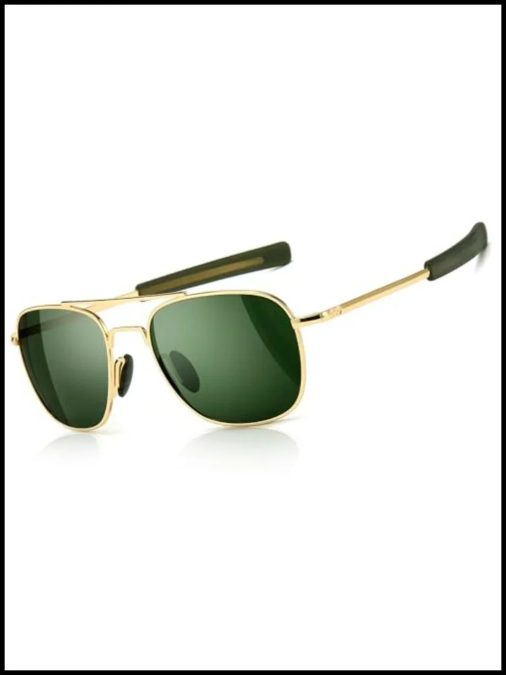 Men's Military Style Polarized Pilot Aviator Sunglasses Bayonet Temples